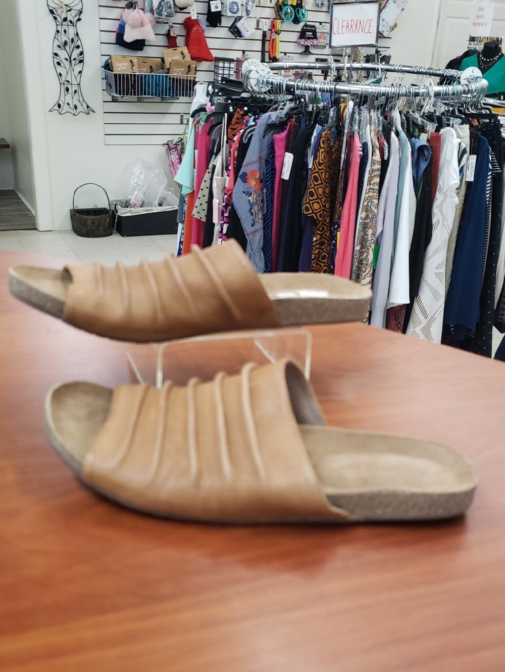 Chocolat Blu Brown Suede Mules With Ruched Details